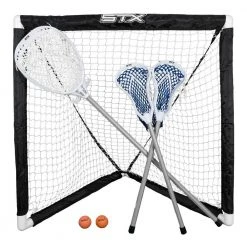 STX FiddleSTX Three Player Game Set Two Field Player Sticks One Goalie Stick Mini Goal And Balls Accessories